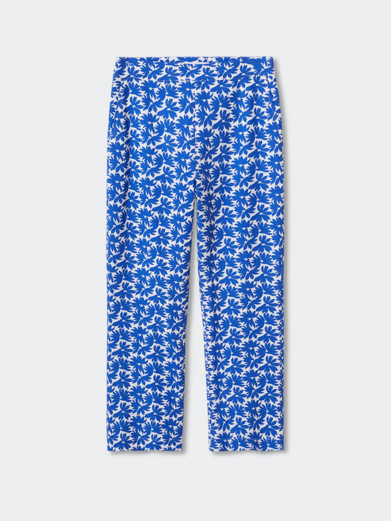 Cropped pants with floral-print