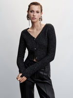 Cropped knitted cardigan