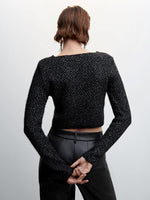 Cropped knitted cardigan