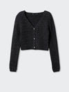 Cropped knitted cardigan