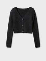 Cropped knitted cardigan