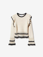 Ruffled knitted sweater