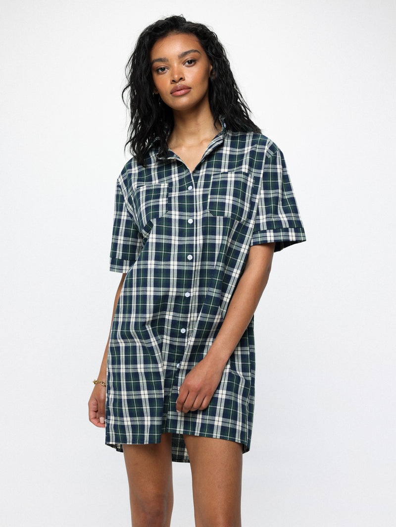 Mini καρό φόρεμα shirt dress