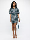 Mini καρό φόρεμα shirt dress